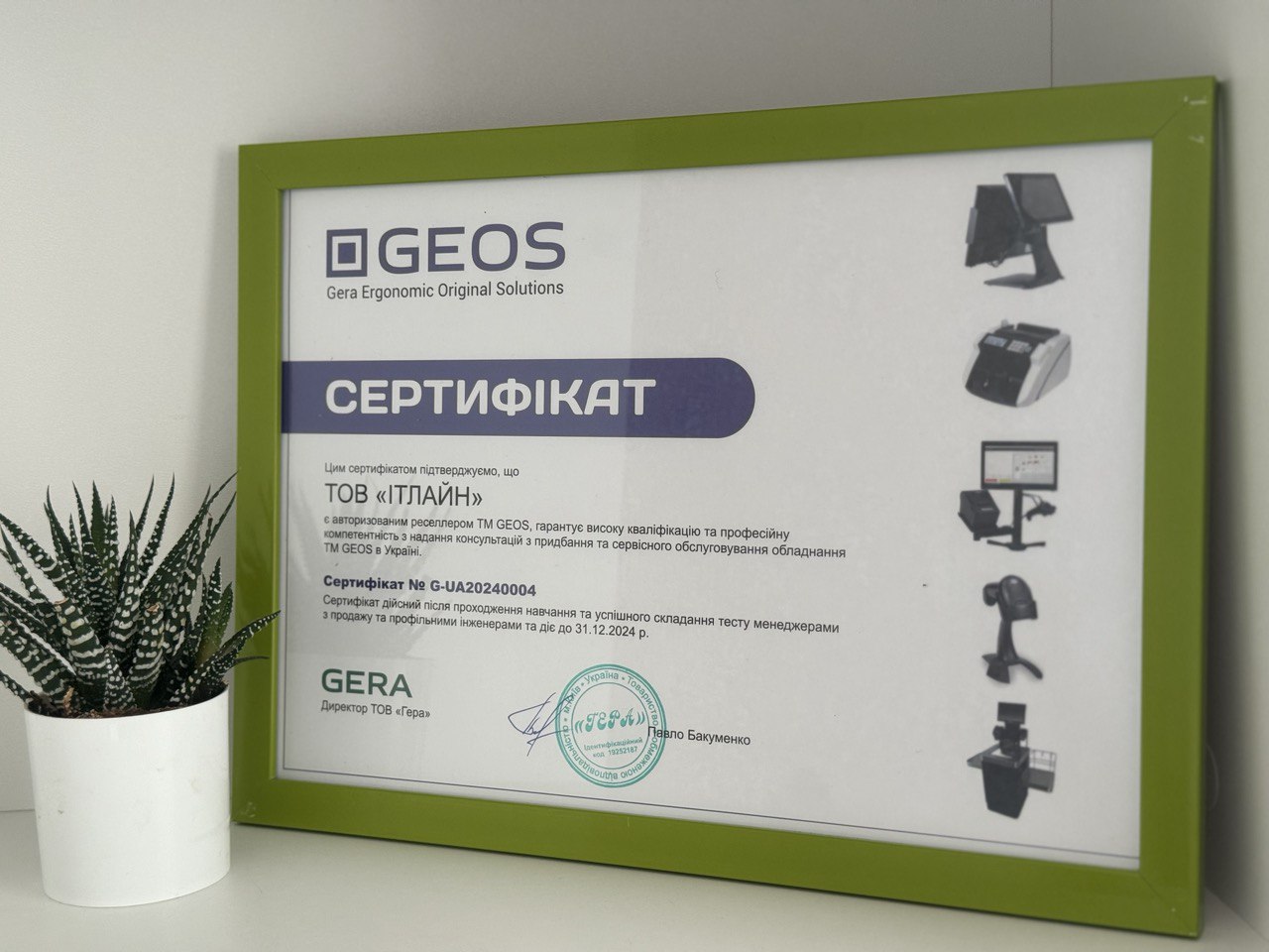 Сертифікат GEOS